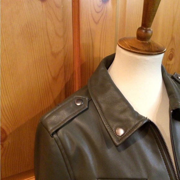 Apt. 9 Faux Leather Olive Green Jacket Size M* - Picture 7 of 7